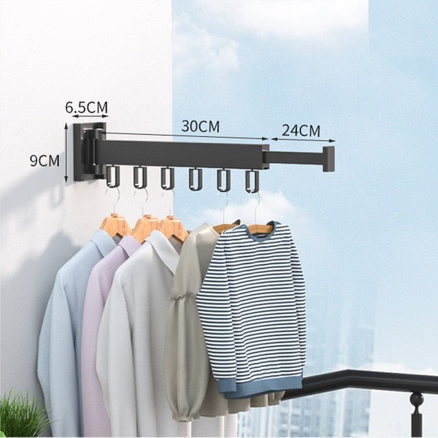 Séchoir à linge extensible, cintre pliable, montage mural