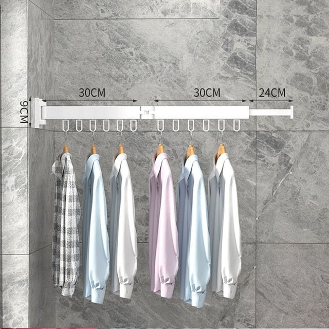 Séchoir à linge extensible, cintre pliable, montage mural