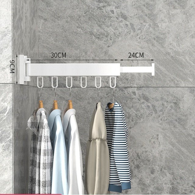 Séchoir à linge extensible, cintre pliable, montage mural