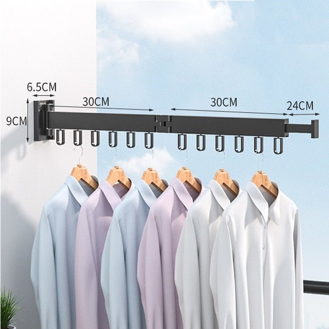 Séchoir à linge extensible, cintre pliable, montage mural