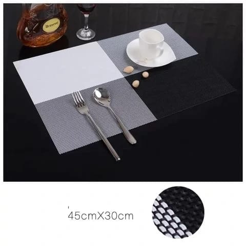 6 pièces de sets de table en PVC rectangulaires
