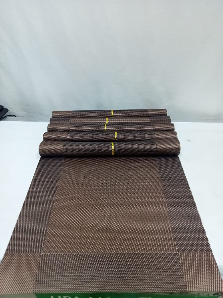 6 pièces de sets de table en PVC rectangulaires