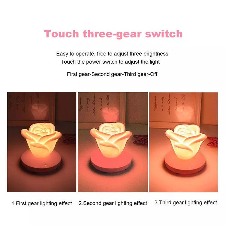 Lampe romantique à roses