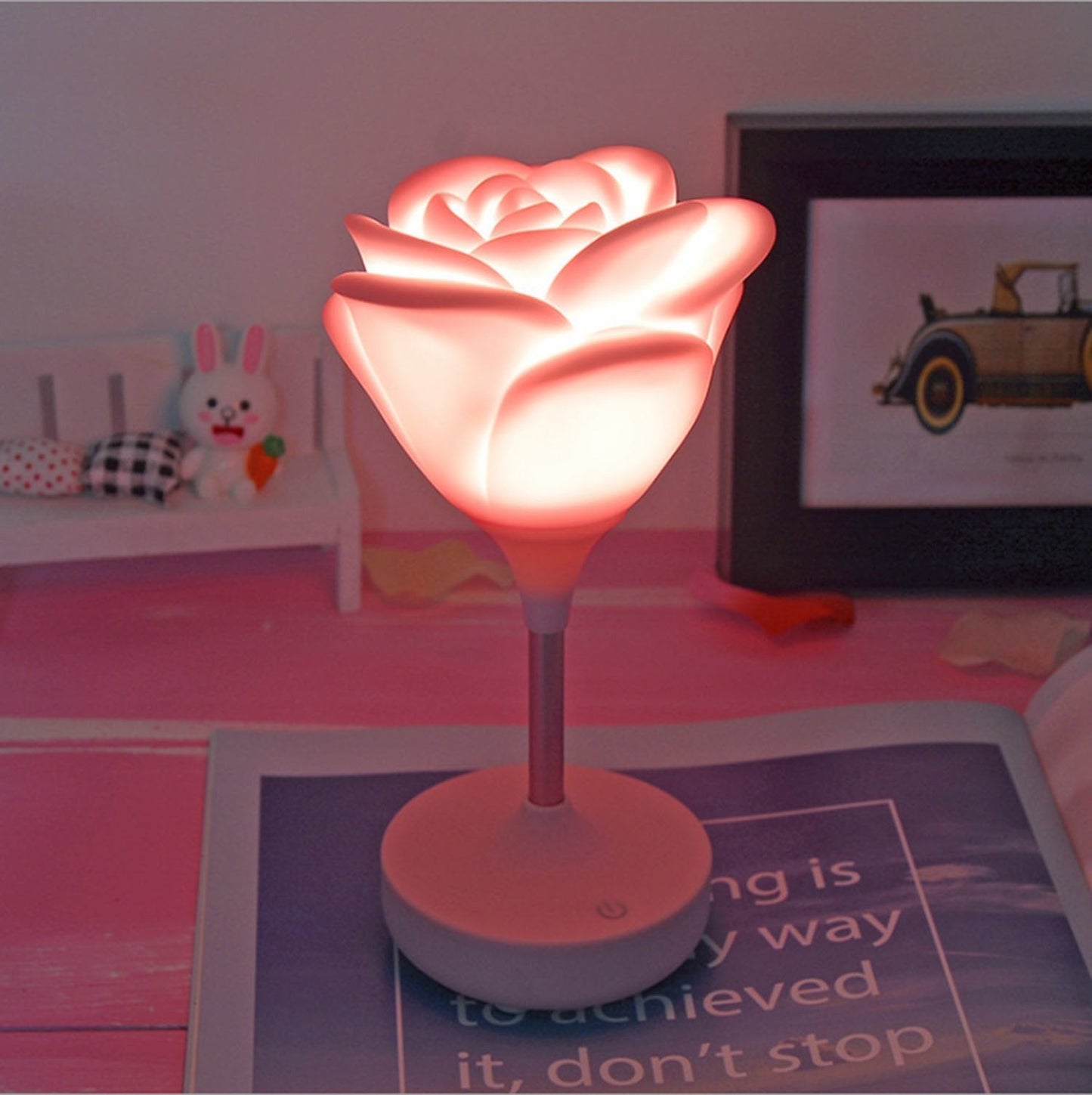 Lampe romantique à roses