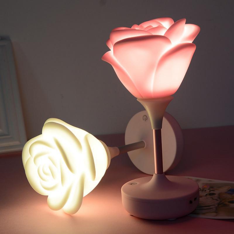 Lampe romantique à roses