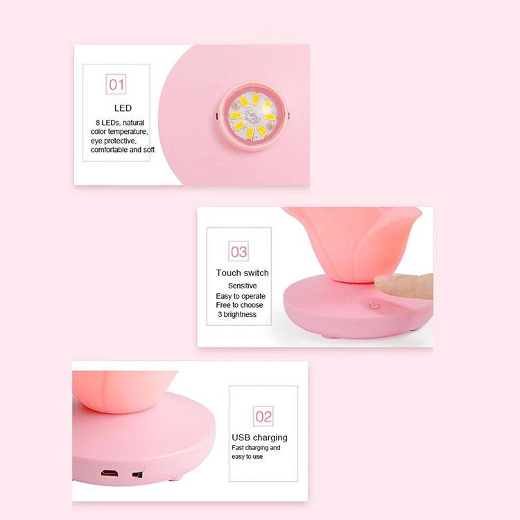 Lampe romantique à roses