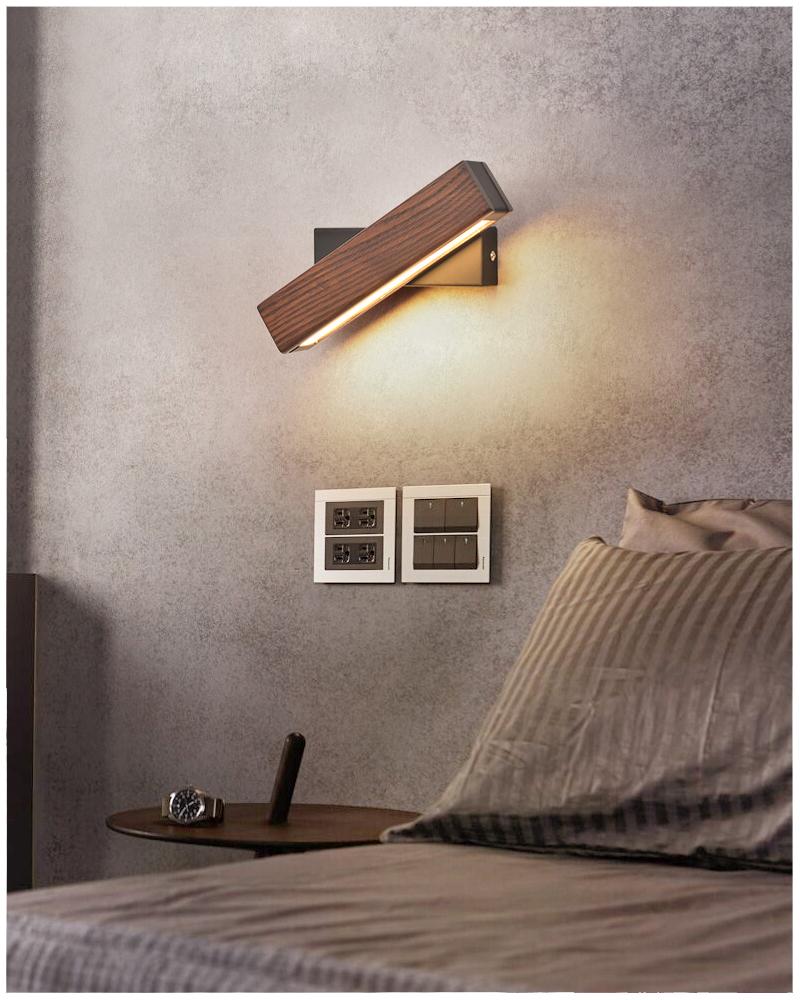 Floroux - Applique murale LED en bois, rotatif