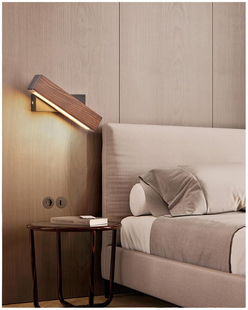 Floroux - Applique murale LED en bois, rotatif