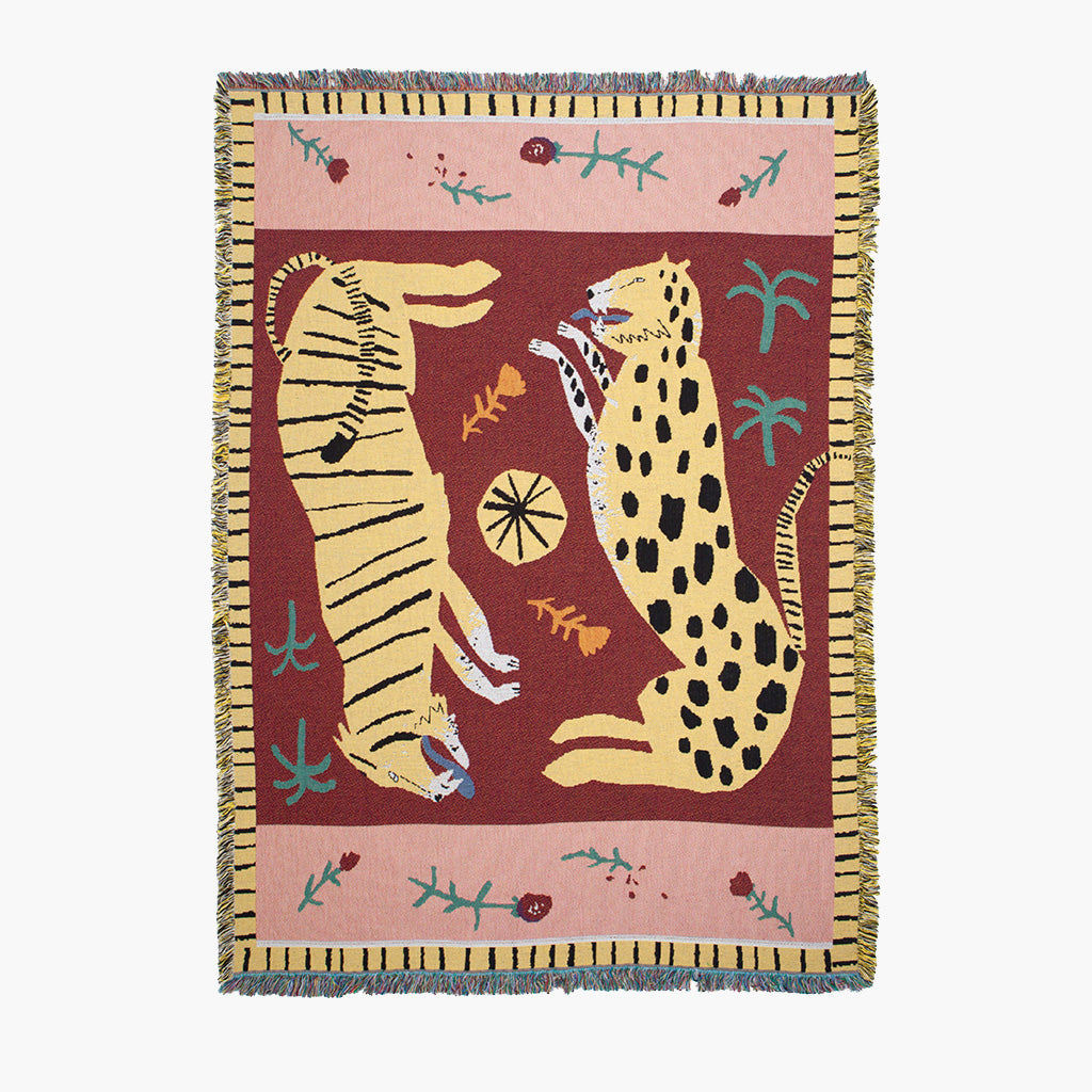 Floroux Wild Léopard & Tigre Couverture