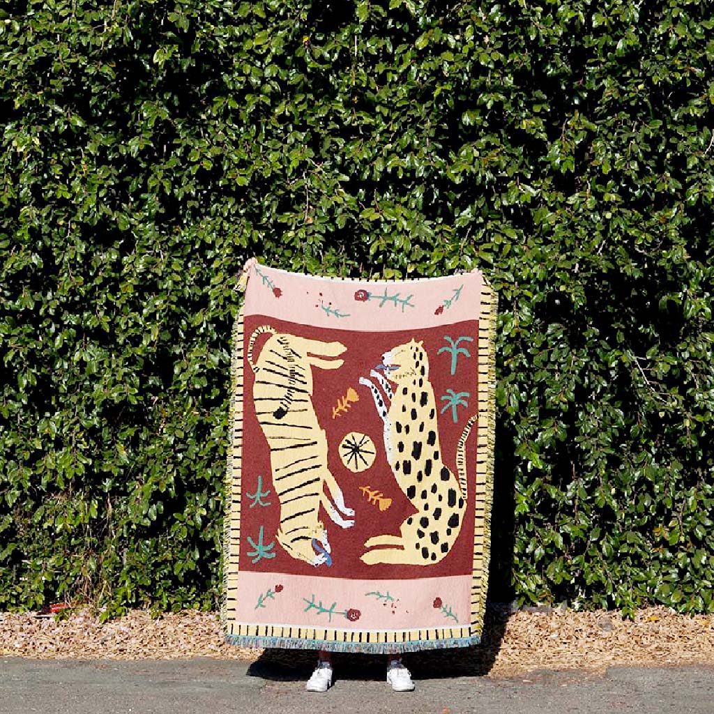 Floroux Wild Léopard & Tigre Couverture