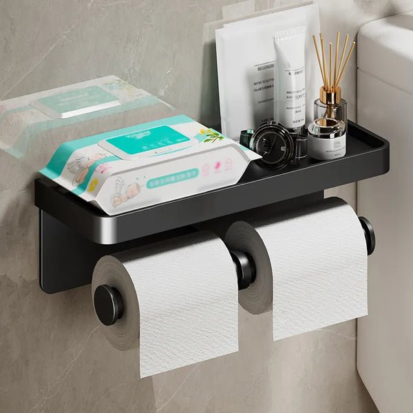 LuxeHold – Porte-rouleau de toilette multifonctionnel élégant