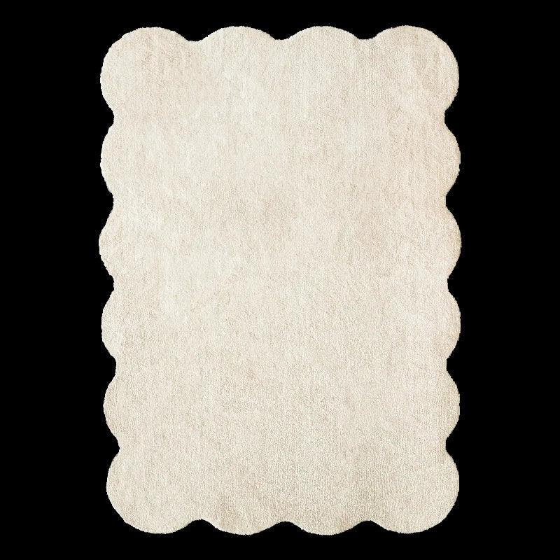 Tapis unicolore irrégulier simple │ Style moderne Tapis en peluche Chambre à coucher Salon Tapis de sol