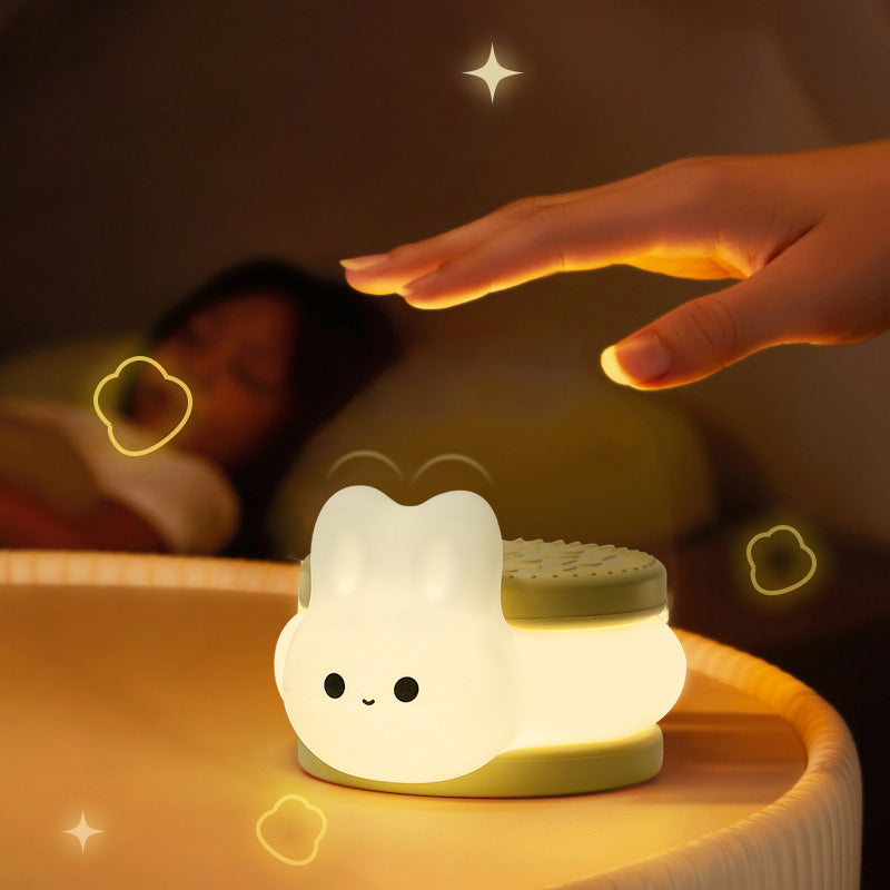 Lampe de nuit LED en silicone squishy Cookie Bunny - Cadeau parfait pour les enfants et les filles