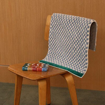 Tapis de salle de bain doux et moelleux avec motif à carreaux