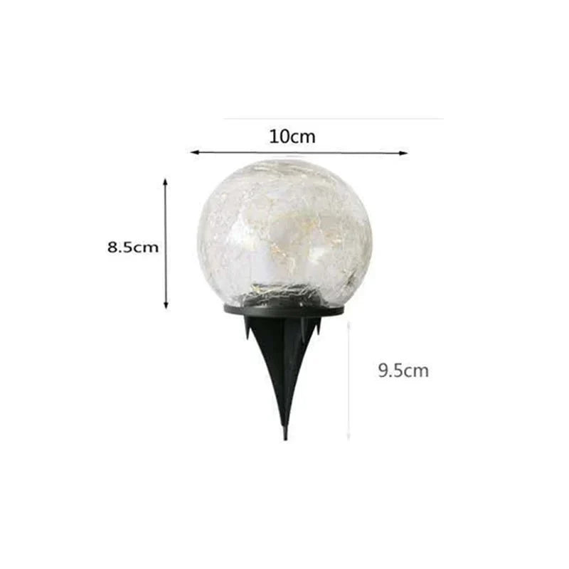 Floroux Solar Glass Lights | Waterproof Outdoor Lighting | Decorative Cracked Glass Ball for Garden & Terrace