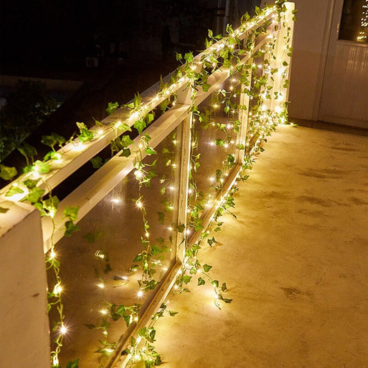 Guirlandes solaires Floroux Fée Luminaires Lierre | Étanche | Lampe d'ambiance LED pour jardin et balcon | Décor pour espaces extérieurs