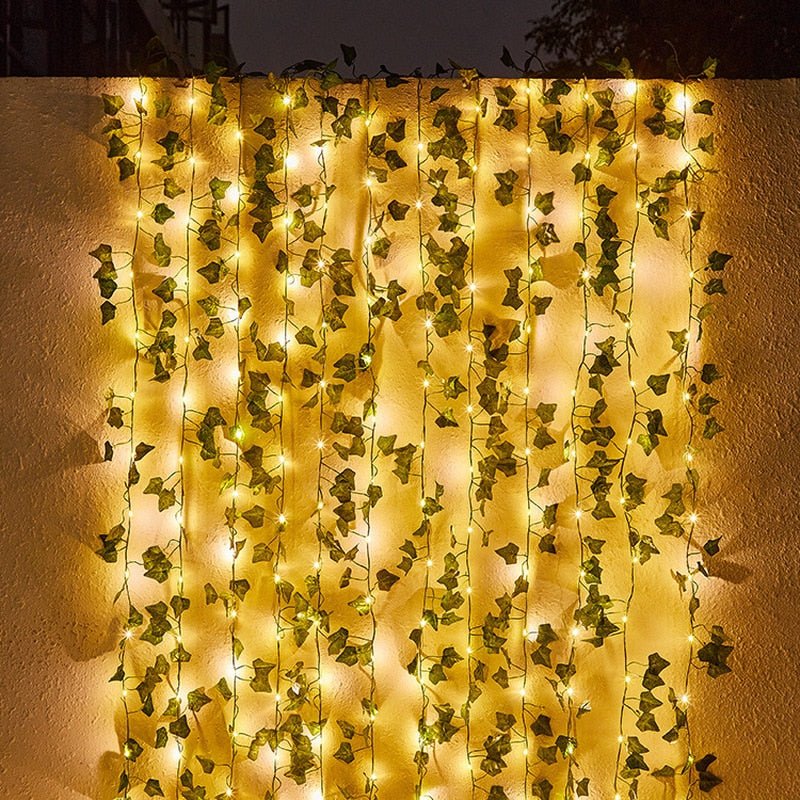 Guirlandes solaires Floroux Fée Luminaires Lierre | Étanche | Lampe d'ambiance LED pour jardin et balcon | Décor pour espaces extérieurs