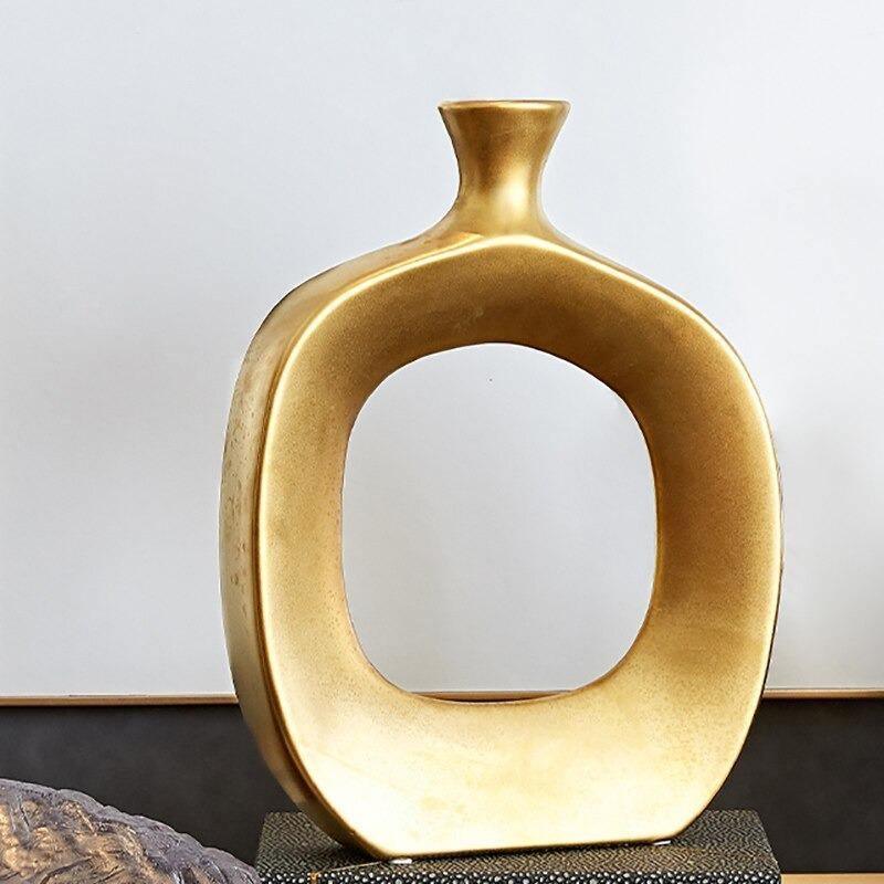Floroux ceramic vases | Elegant design | Decorative golden vase | Modern home accessory