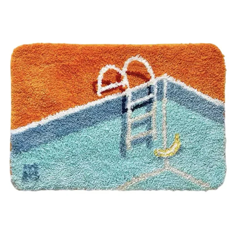 Tapis de bain design piscine