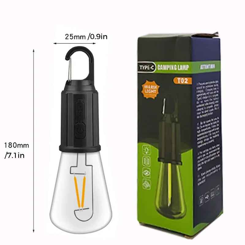 Floroux Outdoor Hanging Lamp | Type-C Charging Function | Retro Bulb | Camping Lighting 2023