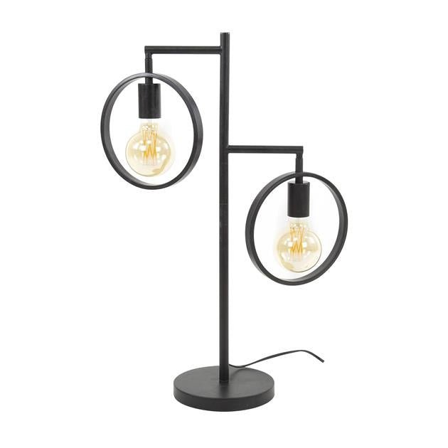 Floroux – Lampe de table industrielle élancée avec doubles points lumineux et finition anthracite