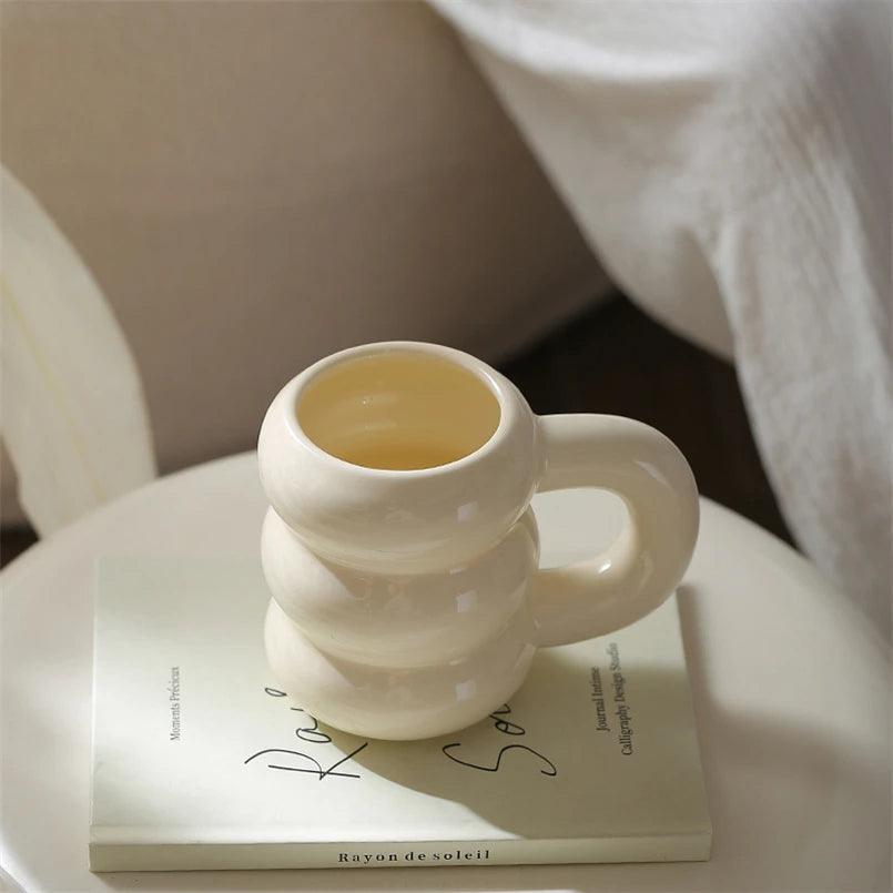 Tasse à café épaisse chunky avec anse │ Accessoires de cuisine en céramique