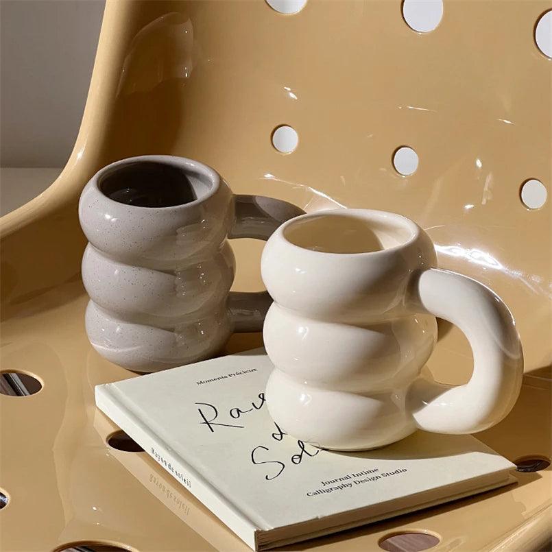 Tasse à café épaisse chunky avec anse │ Accessoires de cuisine en céramique