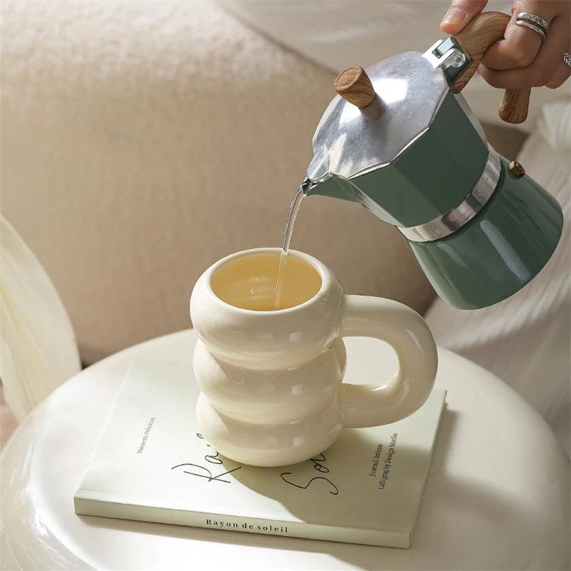 Tasse à café épaisse chunky avec anse │ Accessoires de cuisine en céramique