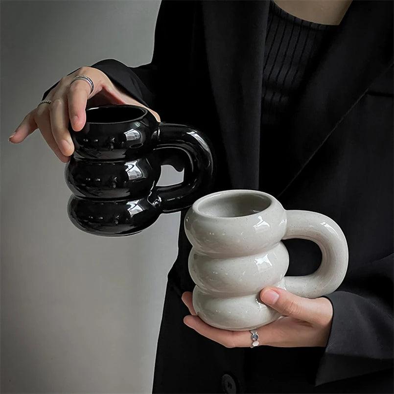 Tasse à café épaisse chunky avec anse │ Accessoires de cuisine en céramique