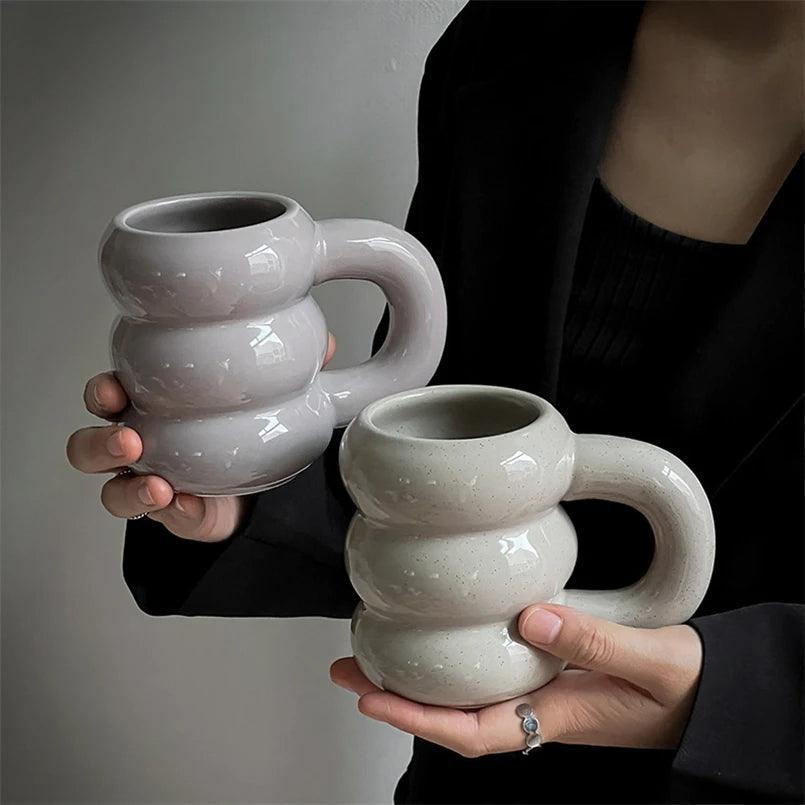 Tasse à café épaisse chunky avec anse │ Accessoires de cuisine en céramique