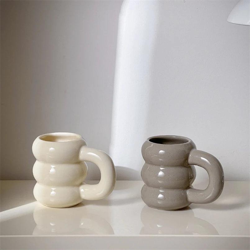 Tasse à café épaisse chunky avec anse │ Accessoires de cuisine en céramique