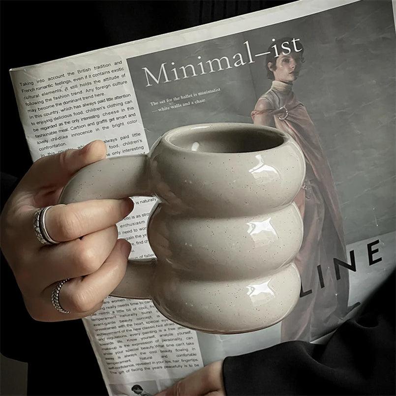 Tasse à café épaisse chunky avec anse │ Accessoires de cuisine en céramique