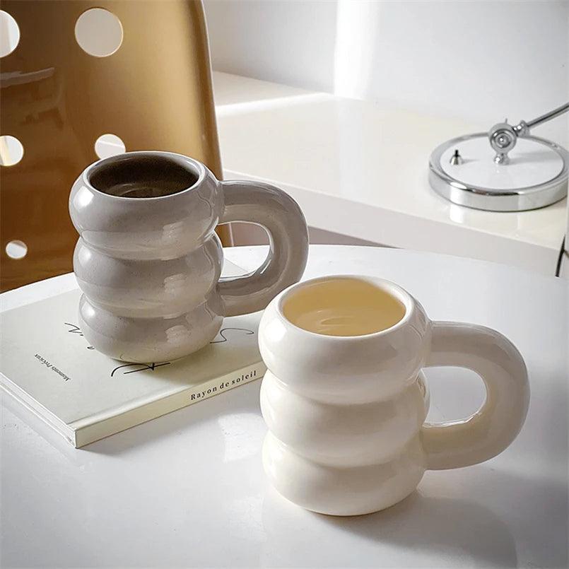 Tasse à café épaisse chunky avec anse │ Accessoires de cuisine en céramique