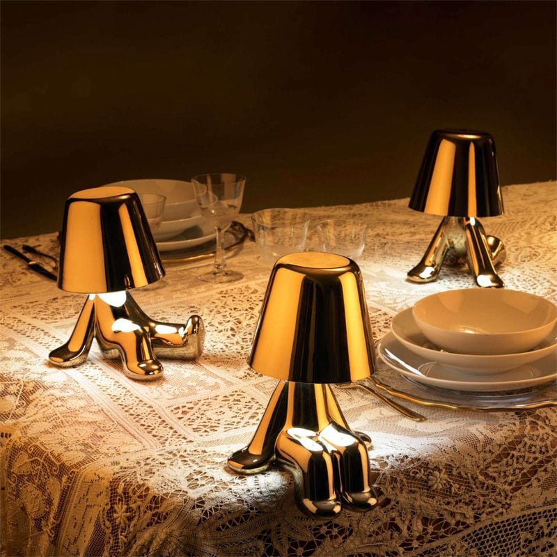 ThinkerGlow™ Lampe de table LED en forme de pensée dorée | Lumière d'ambiance artistique | Lampe décorative pour la maison et le bureau