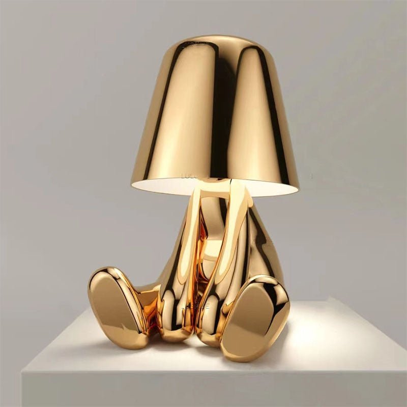 ThinkerGlow™ Lampe de table LED en forme de pensée dorée | Lumière d'ambiance artistique | Lampe décorative pour la maison et le bureau