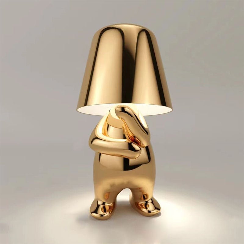 ThinkerGlow™ Lampe de table LED en forme de pensée dorée | Lumière d'ambiance artistique | Lampe décorative pour la maison et le bureau