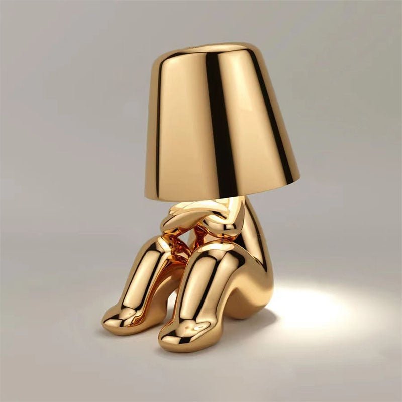 ThinkerGlow™ Lampe de table LED en forme de pensée dorée | Lumière d'ambiance artistique | Lampe décorative pour la maison et le bureau