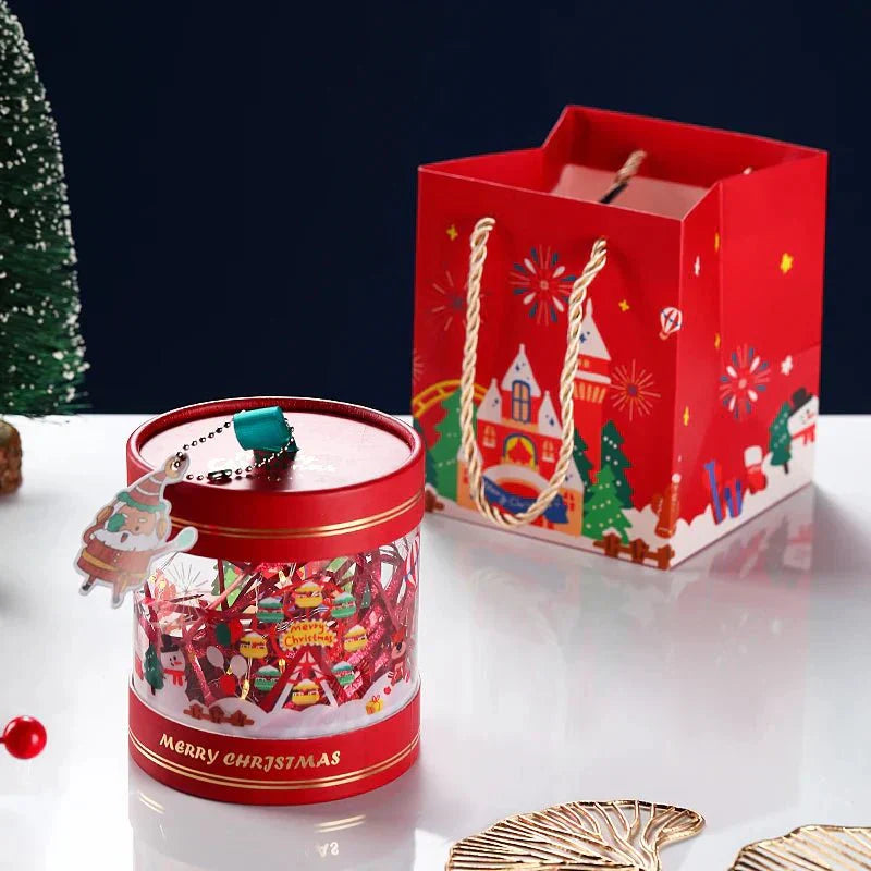 Tasse en verre transparent de Noël avec boîte cadeau en option