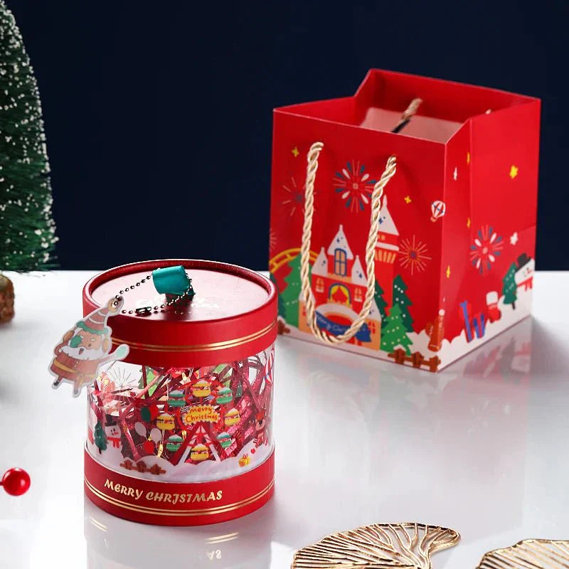 Verre à Noël transparent avec boîte cadeau optionnelle