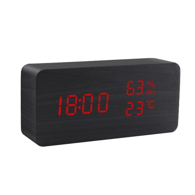 Réveil LED minimaliste en bois