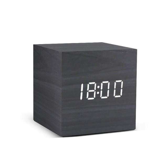 Réveil LED minimaliste en bois