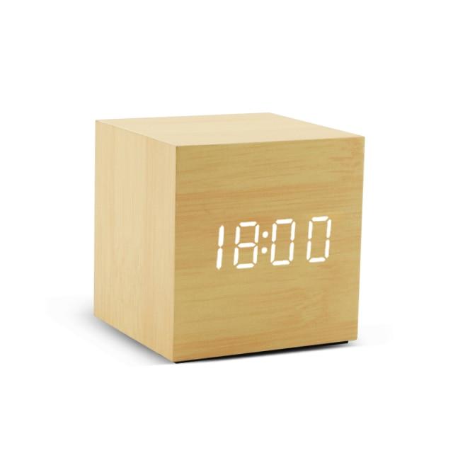 Réveil LED minimaliste en bois