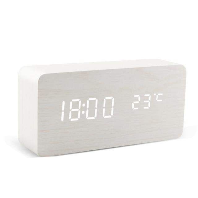 Réveil LED minimaliste en bois