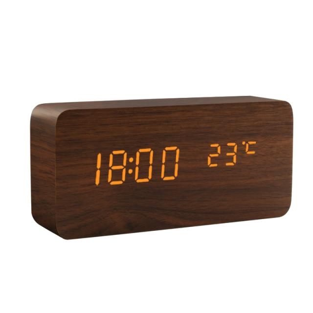 Réveil LED minimaliste en bois