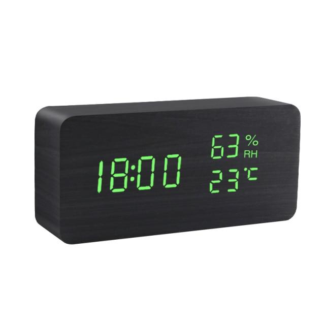 Réveil LED minimaliste en bois