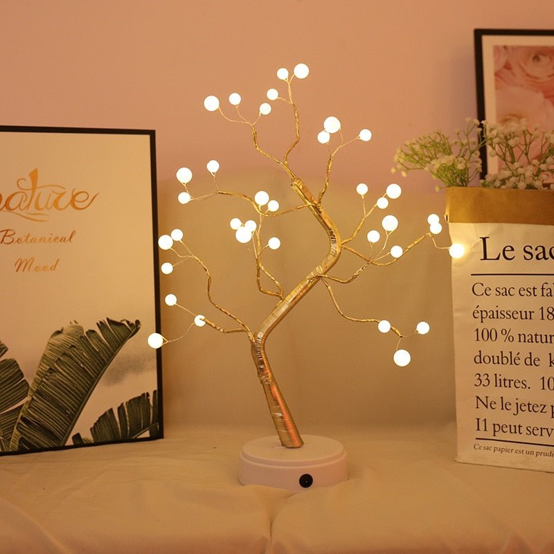 Floroux LED Tree Lights Lamp | Decorative Ambient Light | Copper Wire & Fairy Lights | Wireless Table Lamp for the Home