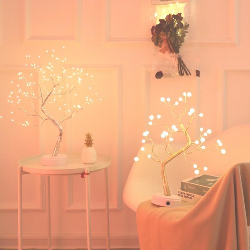 Floroux LED Tree Lights Lamp | Decorative Ambient Light | Copper Wire & Fairy Lights | Wireless Table Lamp for the Home