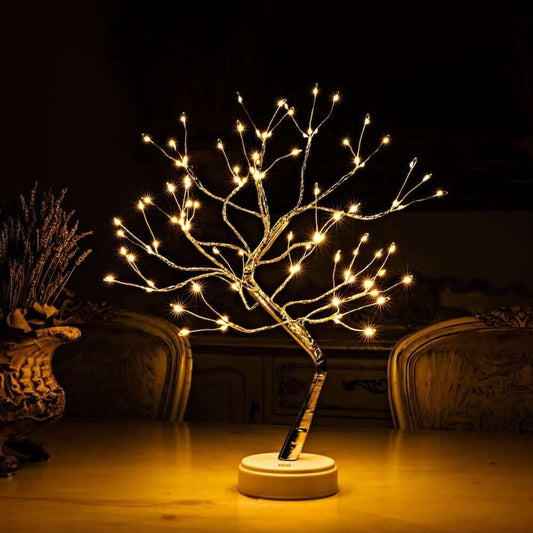 Floroux LED Tree Lights Lamp | Decorative Ambient Light | Copper Wire & Fairy Lights | Wireless Table Lamp for the Home