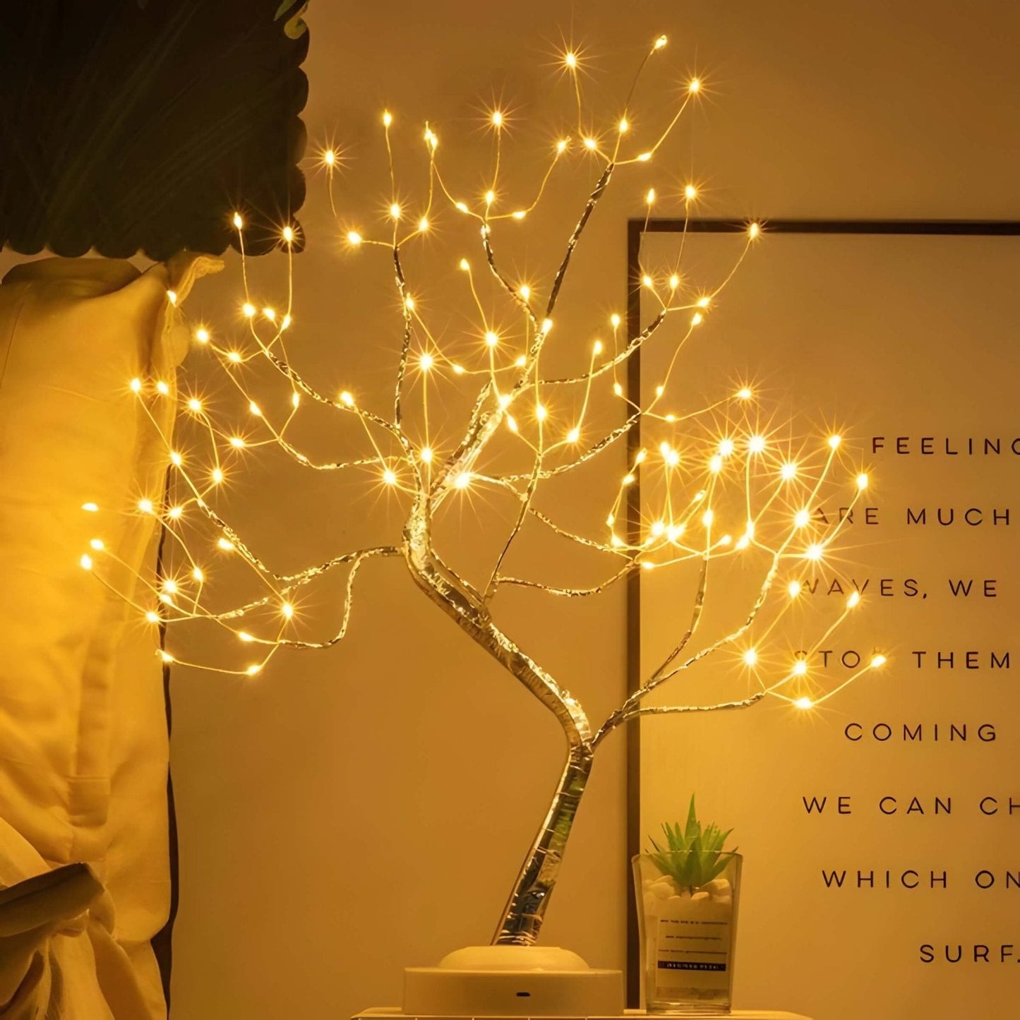 Floroux LED Tree Lights Lamp | Decorative Ambient Light | Copper Wire & Fairy Lights | Wireless Table Lamp for the Home