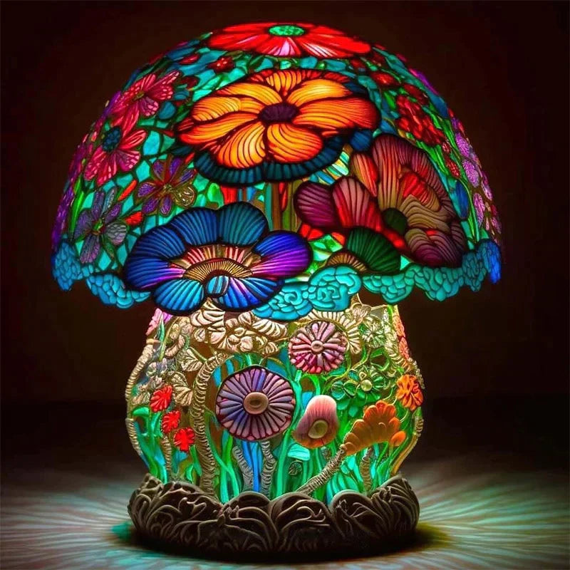 Floroux Table Lamp Stained Glass | Soothing Light | Decorative Glass Lamp for the Home